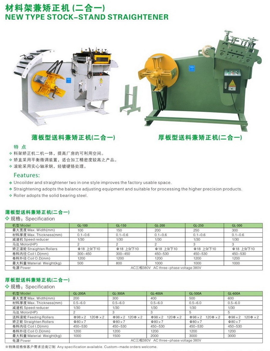 薄板型材料架矯正機